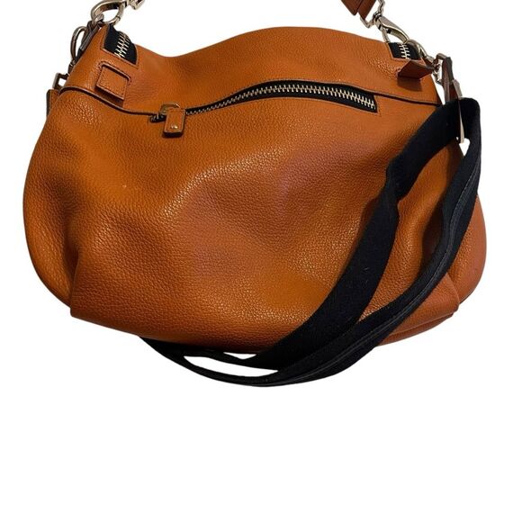 Anya Hindmarch Maxi Leather Large Shoulder Bag Crossbody Hobo Top Handle Orange - Picture 6 of 15